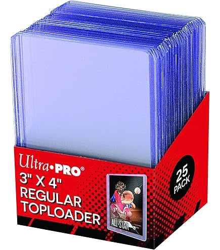 Ultra Pro 3" x 4" Clear Regular Toploaders for Standard Size Cards (25ct)